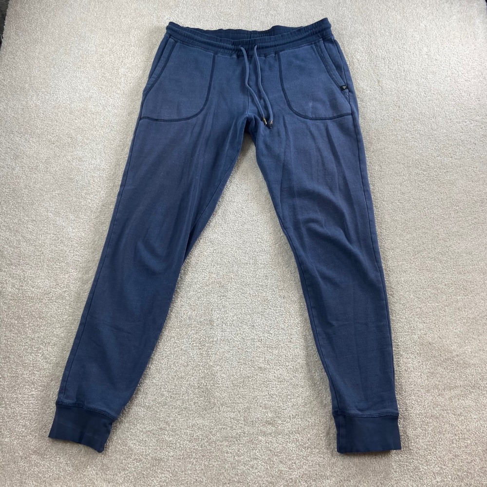 Pact Organic Joggers Women Large Blue Drawstring Pockets Tapered Sweatpants